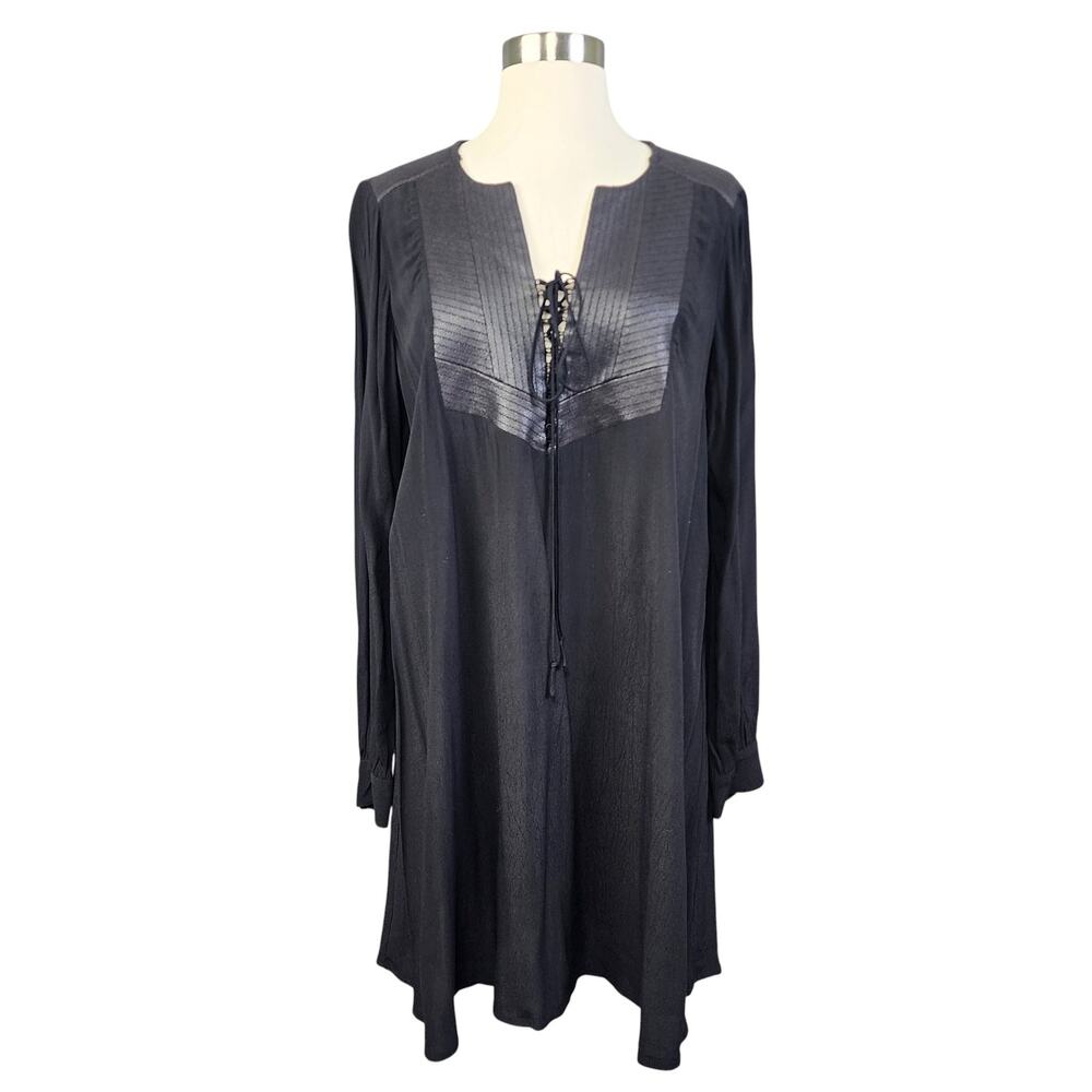 Liberty Garden‎ Womens Lace Up Swing Dress Size Small Black Gothic Whimsical